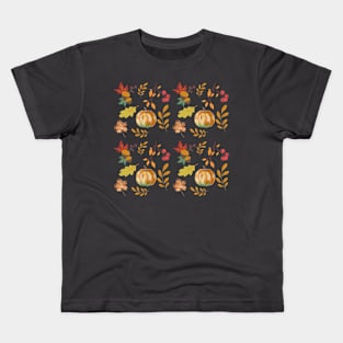 Autumn Pumpkin Leaves Kids T-Shirt